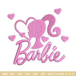 barbie pink embroidery design, barbie embroidery, embroidery file, embroidery shirt, emb design, digital download