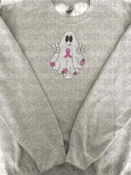 cancer survivor embroidery machine design, breast cancer ghost embroidery file, halloween stay spooky embroidery file