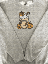 pumpkin spice embroidery design, pumpkin face embroidery file, pumpkin halloween embroidery design