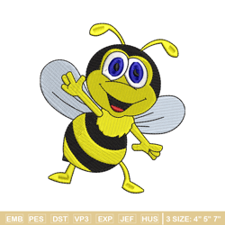 bee cartoon embroidery design, bee embroidery, embroidery file, embroidery shirt, emb design, digital download