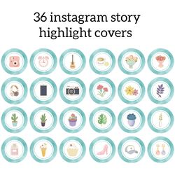 36 green instagram highlight icons. colors instagram highlights images. lifestyle instagram highlights covers