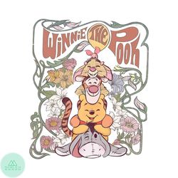 Retro Winnie The Pooh Floral Pooh and Friends PNG File