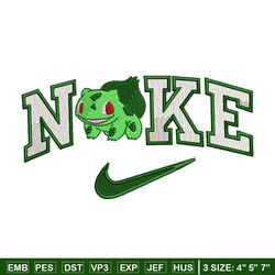 bubasaur nike logo embroidery design, pokemon embroidery, nike design, logo shirt, embroidery shirt, digital download.