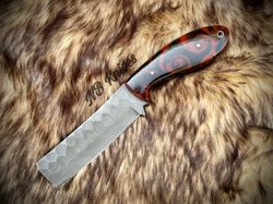 custom handmade cowboy bull cutter knife with leather sheath