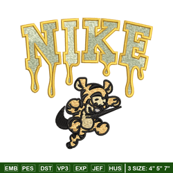 nike x tigger embroidery design, pooh embroidery, nike design, embroidery shirt, embroidery file, digital download