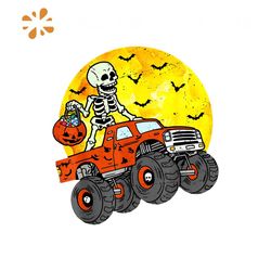 halloween skeleton monster truck png, skeleton truck halloween png, kids boy monster truck halloween png, skeleton hallo