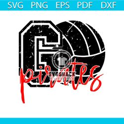 go pirates mascot volleyball svg digital cut file png