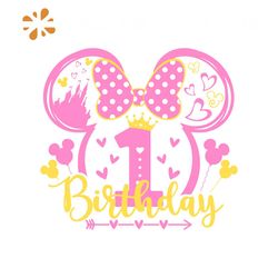 1st birthday girl svg for cricut, mouse birthday print for tshirt, birthday princess for toddler, mini baby svg