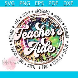 teacher aide png, retro teacher sublimation designs downloads, leopard teacher's aide life shirt cheetah animal print vi