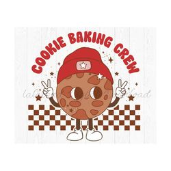cookie baking crew png retro christmas sublimation funny gingerbread groovy merry bright season png sublimation design d