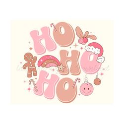 ho ho ho png-christmas sublimation digital design download-retro christmas png, patchwork png, boho christmas png, girly