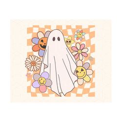 halloween design png, checkered bicycle png, cute ghost png, spooky season png, vintage png, trendy halloween png