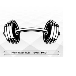 barbell dumbbell svg and png files clipart, barbell print svg, digital download cricut cut files, barbell silhouette cut