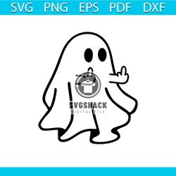 ghost middle finger svg png, halloween svg png, svg file for cricut, cute ghost halloween svg png