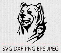 bear head svg,png,eps cameo cricut design template stencil vinyl decal tshirt transfer iron on