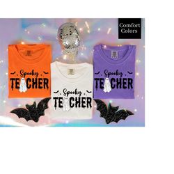 Spooky Teacher Halloween Shirts, Spooky Teacher Shirt, Teacher Shirts Comfort Colors,  Retro Halloween Teacher, Elementa