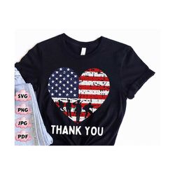 american flag heart svg png, memorial day svg, thank you veterans png, patriotic american flag png, heart memorial day p