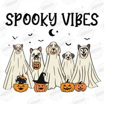 ghost dog png, pumpkin dog png, halloween png, boo dog png, dog lover png, spooky dog png, spooky vibes png, sublimation