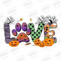 halloween sublimation design png, love dog png, dog png, halloween png, western png files, love png files, halloween lov