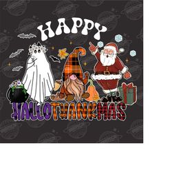 happy hallothanksmas png, halloween thanksgiving christmas png, ghost halloween, hallothanksmas party sublimation png, h