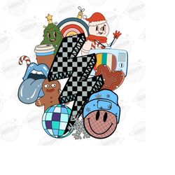 retro winter png, retro christmas png, trendy winter png designs, winter png, winter sublimation, groovy winter png, chr