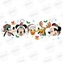 vintage mickey and friend christmas png, ears christmas png, christmas png, disneyland trip png, disneyworld family chri