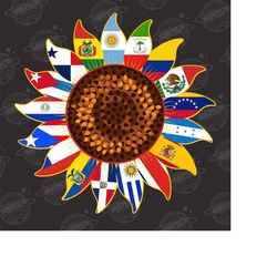 national hispanic heritage month png, hispanic heritage month sunflower, latin countries flag png, latin american flags,