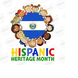 national hispanic heritage month png sublimation design download, hispanic heritage month png, el salvador flag png, des
