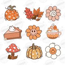 fall icons png, pumpkin spice png, pumpkin spice latte png, fall png, retro fall png, pumpkin spice png, fall sublimate