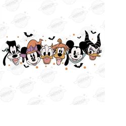 mouse and friends halloween sublimation design, trick or treat png, spooky vibes png, halloween png, fall png, sublimati