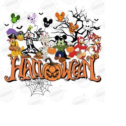 mouse and friends halloween sublimation design, trick or treat png, spooky vibes png, halloween png, fall png, sublimati