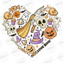 love halloween png, cute love halloween sublimation, halloween doodles png, hand drawn halloween png,candy corn, ghost,