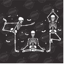 skeletons yoga png, halloween png, yoga lover png, meditation png, gift for yogi png, skeleton png, namaste png, spooky
