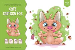 cute cartoon fox. animal clipart.