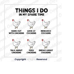 chicken svg , thinks i do in my spare time svg,talk about chickens coffee svg, files for cricut, silhouette cut files,pr