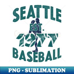 vintage seattle baseball - baseball pitcher sublimation digital download