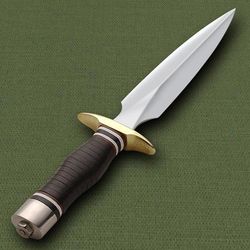 stainless steel dagger with leather sheath