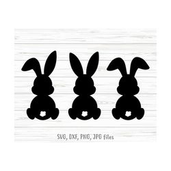 easter bunnies svg, baby rabbits svg, bunny silhouette svg, outlined bunnies svg, rabbit bundle svg