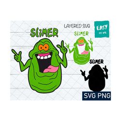 Slimer Ghost SVG, Cricut svg, Clipart, Layered SVG, Files for Cricut, Cut files, Silhouette, T Shirt svg, Horror movie s