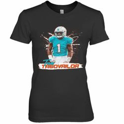 1 tua tagovailoa miami dolphins football premium women&039s t-shirt