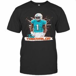 1 tua tagovailoa miami dolphins football t-shirt