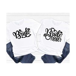 bride & bride tribe svg, bridal party svg, bridal matching shirts, wedding party svg, bride tribe shirt design | include