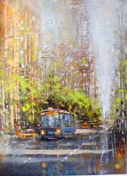 new york painting original oil painting on canvas, city painting original, impressionist art by "walperion"