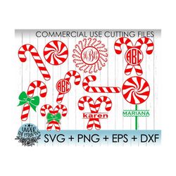 christmas candy cane svg cut files / candy cane svg files for cricut / silhouette and other vinyl cutters / svg, png, dx