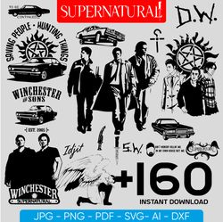 supernatural svg bundle - winchester - ghosr hunters - svg png dxf eps pdf - digital download i instant download