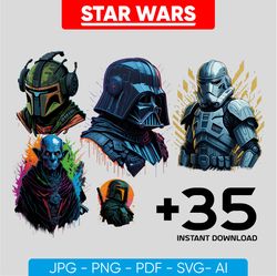 darth vader svg star wars movie bundle, star wars sith svg, png, mandalorian png l svg files for cricut