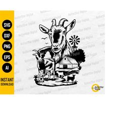 farm goat svg | farmhouse svg | animal decal graphics illustration t-shirt | cricut cut file printable clipart vector di