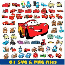 cars svg bundle, cars png bundle, lightning mcqueen svg png, cartoon disney cars svg cricut, cars layered svg vector