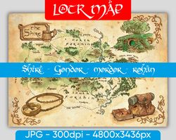 the middle-earth maps canvas wall art 4 series | popular movie series canvas wall art, gifts for lotr, fathers day gift