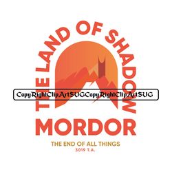 emblems of lotr cities digital art, mount mordor t-shirt artwork, lord of the rings races